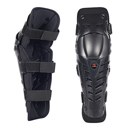 RIDBIKER Motorcycle Knee Shin Guards, Bendable MTB Knee Pads - color: Black, size: Large
