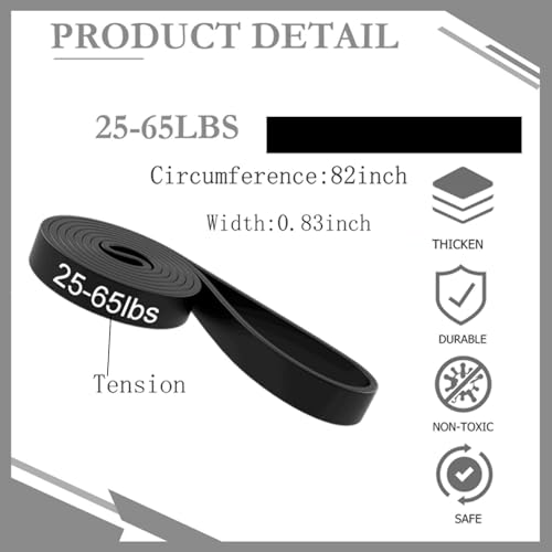 16-Pcs Resistance Bands Set - Premium Elastic Workout Bands for Home Gym, Strength Training, Yoga & Physical Therapy - color: Black(25-65 lbs)