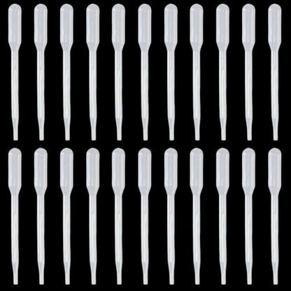50Pcs 3ML Plastic Dropper Liquid Dropper Tool Clear Long Refillable White Essential Oil Laboratory Calibrated Eye Container Pipettes for Essential Oils Liquids Resin Activities Accessories - size: 6.3x0.51 inch(16x1.3cm)