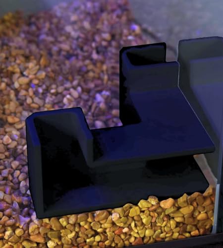 Aquarium Underground Tunnel | Fish & Shrimp Hideout for Aquariums | Unique Underground Viewing Tunnel | Made in USA (Corner Tunnel, Black)