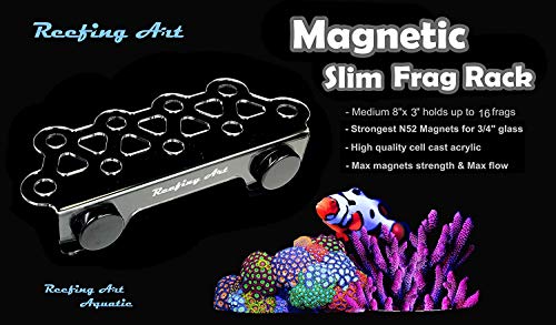 Magnetic Coral Frag Rack Strongest N52 Magnets Holds up to 41 Plugs (Medium Slim) - style: Medium Slim
