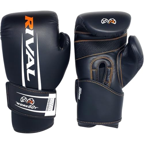 RIVAL Boxing RB60C 2.0 Workout Compact Bag Gloves, Hook and Loop Closure - Ergonomic Fit, Soft Inner Lining, and Pre-Formed Pro Fit - size: Medium
