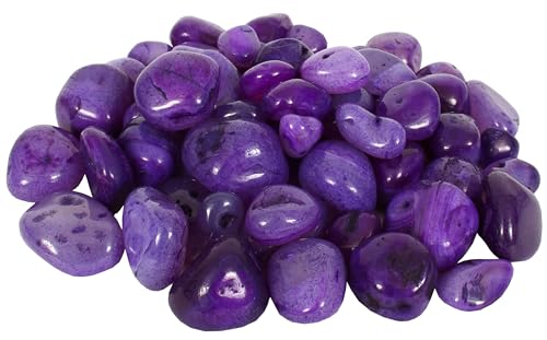 2 Pounds Decorative Stones, Rocks, Natural Polished Smooth Surfaces for Aquarium, Vases, Flower Bed and Landscaping Mixed (Purple) - color: Purple