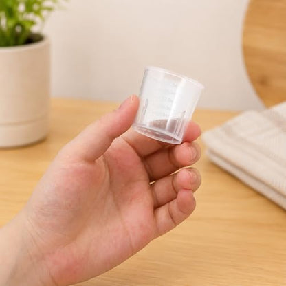 Mini Liquid Measuring Cups 20 Pcs 30ml /1oz Plastic Graduated Beakers Measuring Mixing Cup Stackable Transparent Measure Beaker Set for Lab Kitchen Crafts Home Baking Cooking Measure Tool