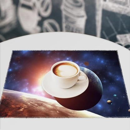 Placemat Set of 4 Washable Place Mats Heat Resistant Planets in Space Background Table Mats for Kitchen Non-Slip Placemats Wipeable Desktop Protection Mat for Dining Table - color: Planets in Space Background