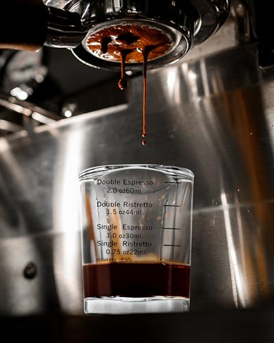 Shot Glasses Measuring Cup Set 2PACK Espresso Shot Glasses Liquid Heavy Glass 2oz/60ml (Black) - color: 2 Pack-ZBlack