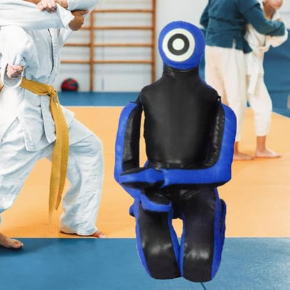 MMA Training Dummy for Grappling and Boxing, Unfilled Practice Tool, Blue 53 inch