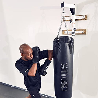 Century White Steel Wall Mount Heavy Bag Hanger for up to 100 lb Heavy Bags for Boxing, Martial Arts, and Home Gym Workouts