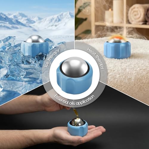Cold Massage Roller Ball Ice Roller for Muscle Recovery-Blue - color: Blue