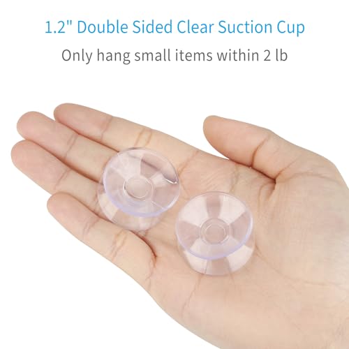 Pawfly 20 Pack Double Sided Suction Cups 1.2 Inch Clear PVC Plastic Sucker for Glass Table Mirror