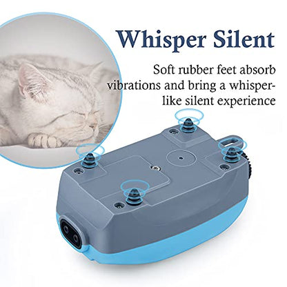3W 80GPH Adjustable Aquarium Air Pump, Upgrade Quiet Oxygen Pump, Powerful Air Aerator for Fish Tank up to 120 Gallon - size: 3W-Blue