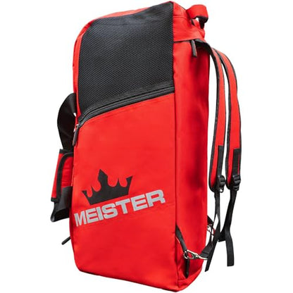 Meister Vented Convertible Duffel/Backpack Gym Bag - Ideal Carry-On | Built for athletes with dual mesh ventilation and ultra-durable construction for training, travel and everyday use - color: Red