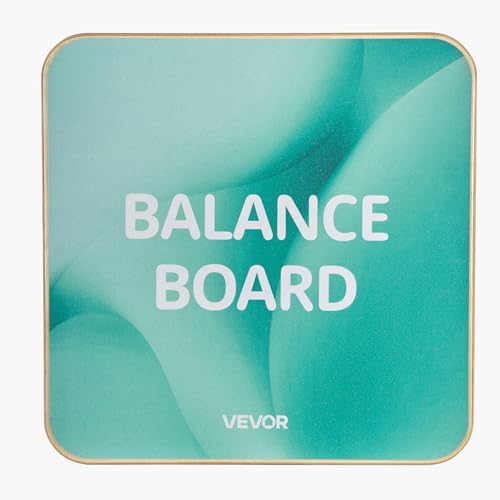 VEVOR Balance Board, 360° Rotating Wobble Board Trainer for Adults 3-Level Adjustable, Wooden Balance Training Equipment, Slip-Resistant Surface for Core Workout, Standing Desk Exercise, Home Gym