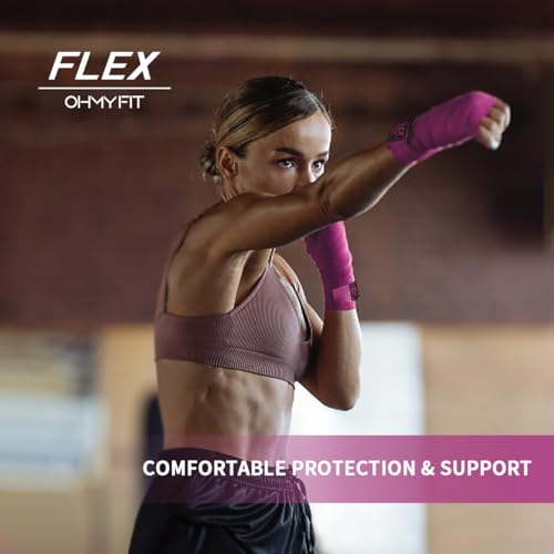 Flex Boxing Hand Wraps - 236 Inch/6M Extra Long for Premium Protection and Ultimate Performance - color: Pink