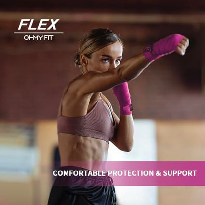Flex Boxing Hand Wraps - 236 Inch/6M Extra Long for Premium Protection and Ultimate Performance - color: Pink