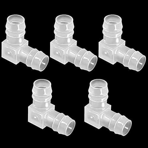 7/16" Hose Barb 90 Degree Elbow L Fitting, Equal Barbed Joint Splicer Mender Adapter Union Adapter for Boat Aquarium Fuel Gas Liquid Air (Pack of 5) - size: 7/16 Inch