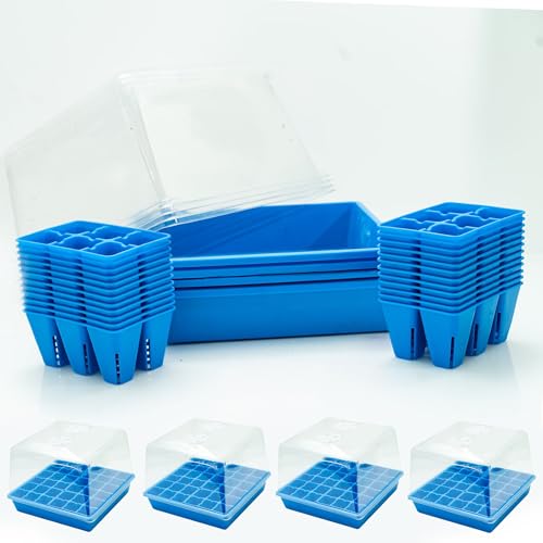 Bootstrap Farmer Countertop Seed Starter Kit in Blue, Reusable 1010 Tray Bundle with Inserts and Humidity Dome - color: Blue