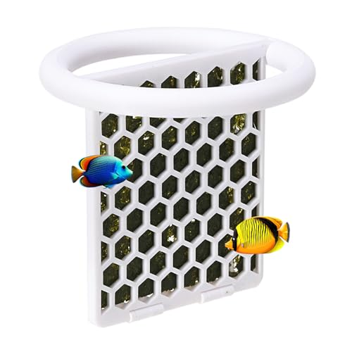 Floating Seaweed Feeder, Aquarium Algae Holder with Feeding Ring, Floating Nori Feeder for Fish Tank, Seaweed Clip for Saltwater Freshwater Fish (White) - color: White, size: Seaweed Feeder