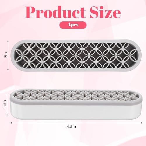 MAQUITA 4 Pack Silicone Makeup Brush Holder, Desktop Cosmetic Organizer Pen Holder, Sewing Tool Holders Beauty Tool Organizer Stand for Brush, Scissors, Toothbrush