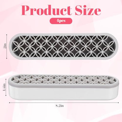 MAQUITA 4 Pack Silicone Makeup Brush Holder, Desktop Cosmetic Organizer Pen Holder, Sewing Tool Holders Beauty Tool Organizer Stand for Brush, Scissors, Toothbrush