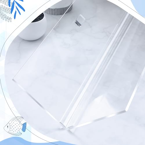 Aquarium Lids Acrylic Canopy 2 Pieces Set 22.95 x 16.61 x 0.28 Inch for 75/90/110 Gallon with Center Brace Aquariums Cover Fish Tank Lid with a Hook Knife, Clear