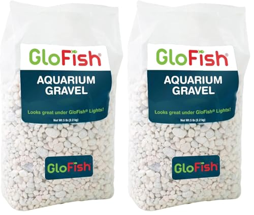 GloFish Aquarium Gravel 5 Pounds, White, Complements GloFish Tanks (29022) (Pack of 2) - color: White Frost, size: 5 pounds (Pack of 2)