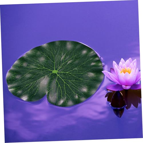 COHEALI 10pcs Artificial Floating Lotus Leaves Simulation Lotus-Leaf Ornament 17cm Fishpond Decor for Garden Pond Aquarium Water Surface Display