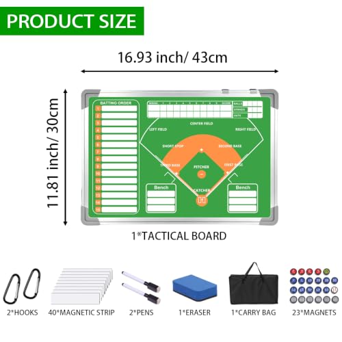 Magnetic Baseball Lineup Board, Softball Lineup Board, Baseball Accessories - color: Baseball-green