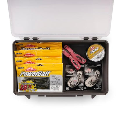 Plano StowAway 3700 Deep Open Stow Tackle Box, with Corrosion-Preventive Rustricor, Single Latch Design, Transparent DuraView Lid, Stackable Storage for Fishing Bait, Lures and Gear - size: 3700 Deep Open, style: New Model