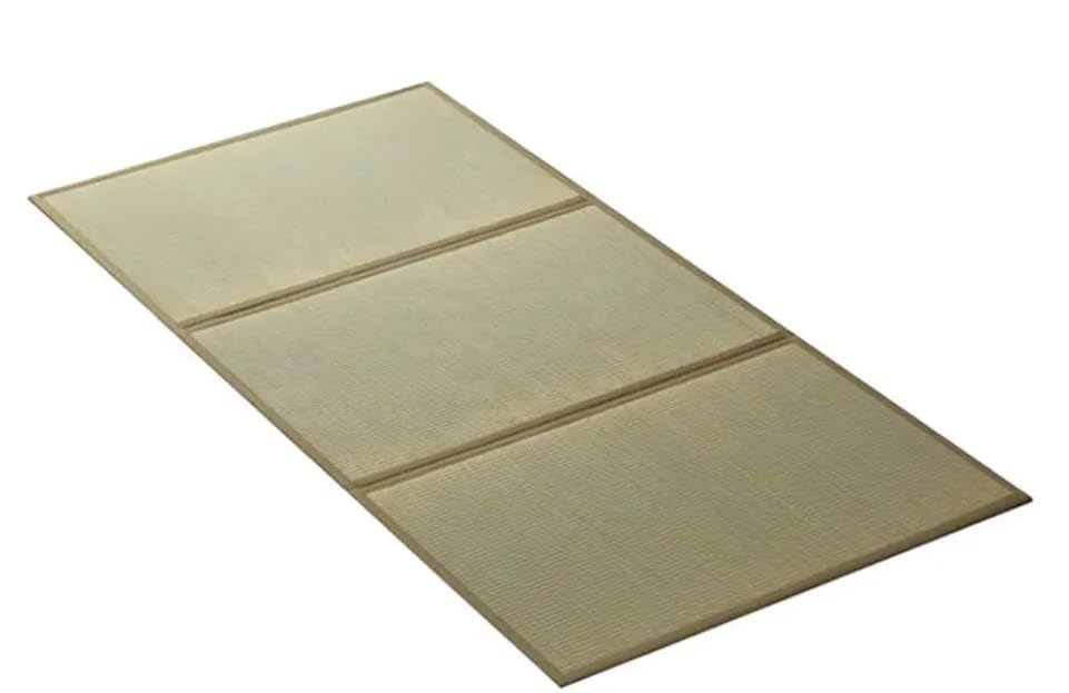 FutonTokyo Foldable Tatami Mat: Japanese Rush Grass Floor Carpet (Single Trifold)