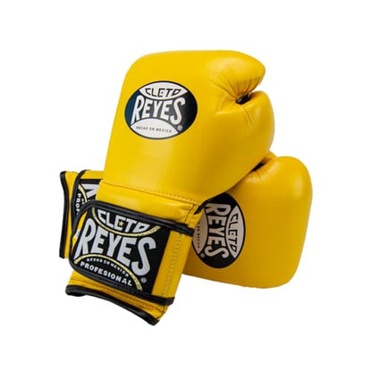 CLETO REYES Training Boxing Gloves with Hook and Loop Closure for Sparring and Heavy Punching Bags, Men and Women, MMA, Kickboxing, Muay Thai - color: Brilliant Yellow, size: 14oz.