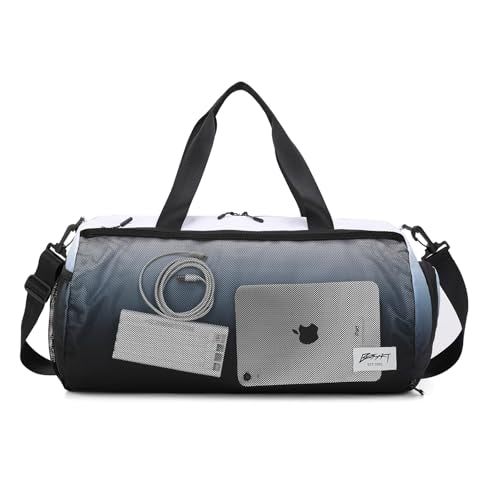 BESMART Gym Bags for Men with Side Pocket，38L Large Sports Gym Duffle Bag | Adjustable Strap&Shoe Compartment, Waterproof,Spacious,Wet Pocket,Durable Duffel Bag for Gym,Travel, Fitness,Black Gradient - color: Black Gradient with TPU POCKET