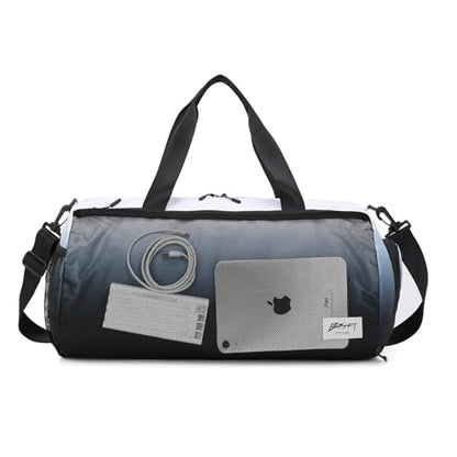 BESMART Gym Bags for Men with Side Pocket，38L Large Sports Gym Duffle Bag | Adjustable Strap&Shoe Compartment, Waterproof,Spacious,Wet Pocket,Durable Duffel Bag for Gym,Travel, Fitness,Black Gradient - color: Black Gradient with TPU POCKET