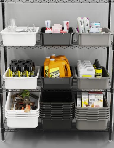 5-Pack 13 L Commercial Bus Tubs/Tote Box, Black Plastic Storage Wash Basin Tub - color: Black, size: 13 Liter-Black