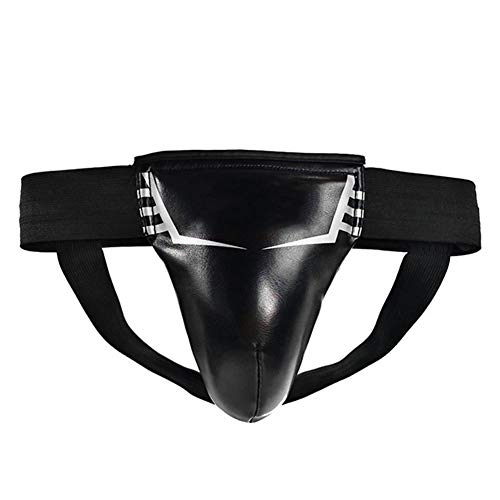 VBESTLIFE Men Taekwondo Groin Guard, PU EVA Boxing Karate Jockstrap Crotch Protector for Kickboxing, Boxing, Karate, Sparring
