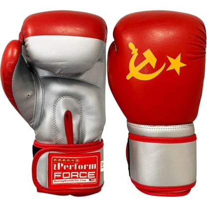 Training Boxing Gloves Plain American Russian Themes Gloves for Workouts Gym Practice - size: 10 Oz, style: Russian Theme