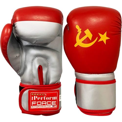 Training Boxing Gloves Plain American Russian Themes Gloves for Workouts Gym Practice - size: 14 Oz, style: Russian Theme