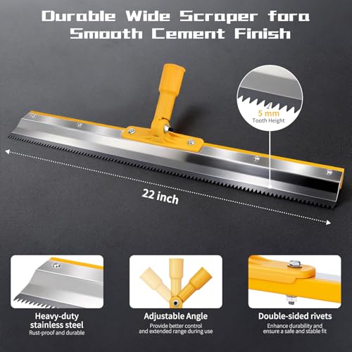 Self Leveling Tool kit, 20 Inch Spiked Roller with Telescopic Handle for Garage, Apartment, Shop, Home, Bathroom, Basement & Commercial Flooring - Includes Spike Shoes, Scraper, Heavy-Duty Canvas Bag