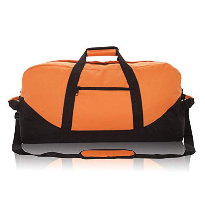 DALIX 25" Big Adventure Large Gym Sports Duffle Bag (Black Grey Navy Blue Red Camo) - color: Orange