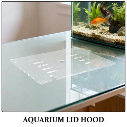 Clear Fish Tank Lid - 7.1x5.5Inch Acrylic Anti Jumping Aquarium Cover with Hole - Transparent Top Hood Grid Panel for Turtles Reptiles Shrimp Jump