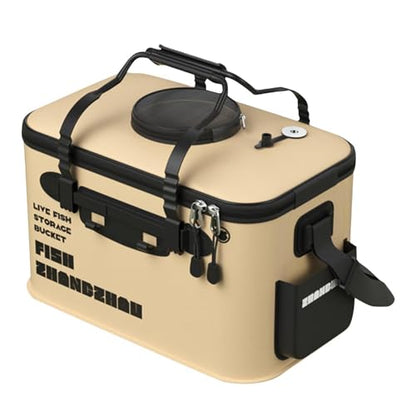 Live Fish Bucket - Fishing Bait Storage Container for Catch Holding Transport | Insulated Tank with Aerator Slot System, Portable Carry Handle for Outdoor Fishing Use 11.81x7.87x7.48 in
