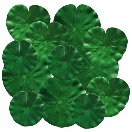 12Pcs Artificial Lily Pads, 3 Different Sizes Floating Foam Lotus Leaves Realistic Water Lilies Pad, Foliage Pond Decor for Ponds/Koi Fish Pool Patio Aquarium(6"、7"、8.7") - size: 6"、7"、8.7"