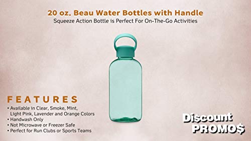 DISCOUNT PROMOS 10 Beau Water Bottles with Handle Set, 20 oz. - Flexi-Grip, Plastic, Drinkware - Mint - color: - Blank - Mint, size: 10 bottles