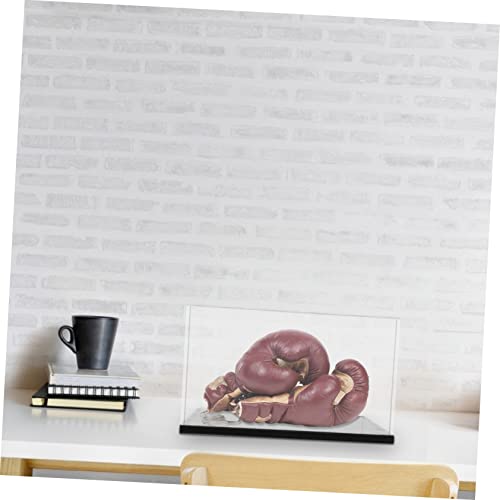 Acrylic Boxing Glove Display Box Storage Rack for Figurines Black