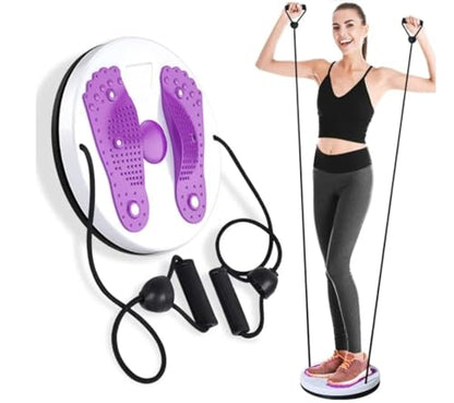 Waist Twisting Disc Unisex Waist Trainer Abdominal Exercise Foot Massage Plate Workout Home Gym Body Building Weight Loss Fitness Equipment - color: Purple