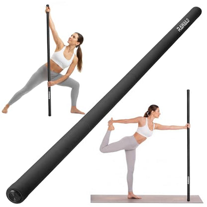 Yoga Stick, Upgraded 5ft Sturdy Steel Mobility Stick, Adjustable Exercise Equipment for Stretching, Flexibility & Balance, Physical Therapy & Posture Correction, Shoulder & Back Relaxation