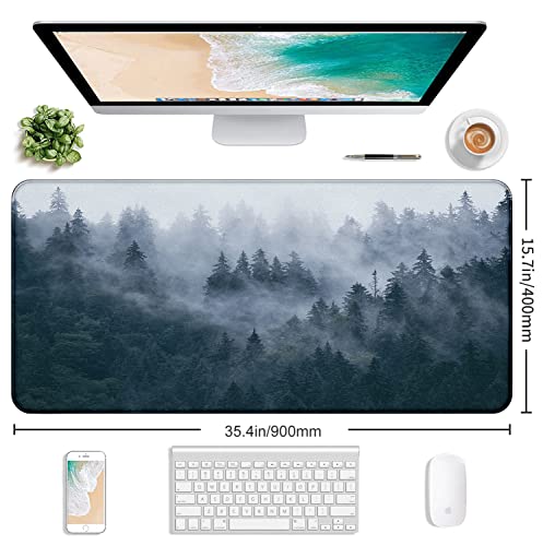 Gray Forest Mouse Pad with Seam Edge Design, Non Slip Rubber Keyboard Pad | The Surface Of The Mouse Pad Is Designed With Fiber Woven Material, And The Base Is Made Of Natural Anti Slip Rubber. - color: Grey Forest
