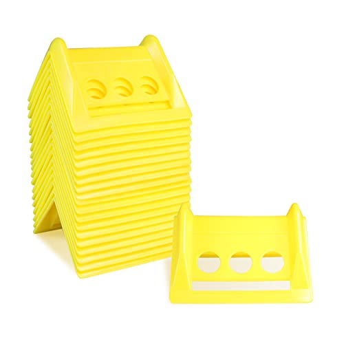 ENJ 20 Pack Flatbed Edge Protector, Edge Corner Tie Down Protector for Up to 4 Inch Straps, Protects Cargo Edges, Flatbed Accessories Plastic Protector (yellow)