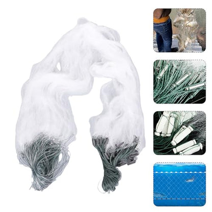50m/1.5m 3 Layers Nylon Saltwater Fishing Hand Throw Bait Trap Net Gill Spin Outdoor Thread Tool with Accessories(3 Finger) - color: 3 Finger