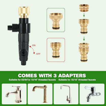 Aquarium Siphon Vacuum Gravel Cleaner Kit for Fish Tank Cleaning Gravel & Sand, Fish Tank Water Changer Metal Faucet Connector with Long Hose Drain & Fill（32ft）